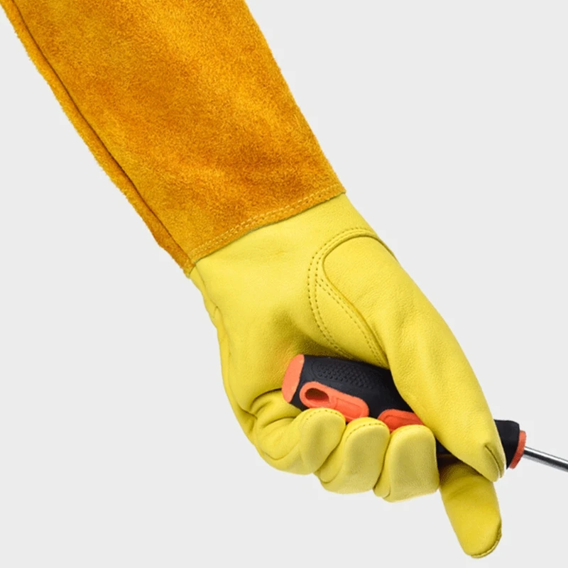 Long Sleeve Leather Gardening Gloves Puncture resistant Breathable Leather Rose Pruning Floral Dropshipping 4