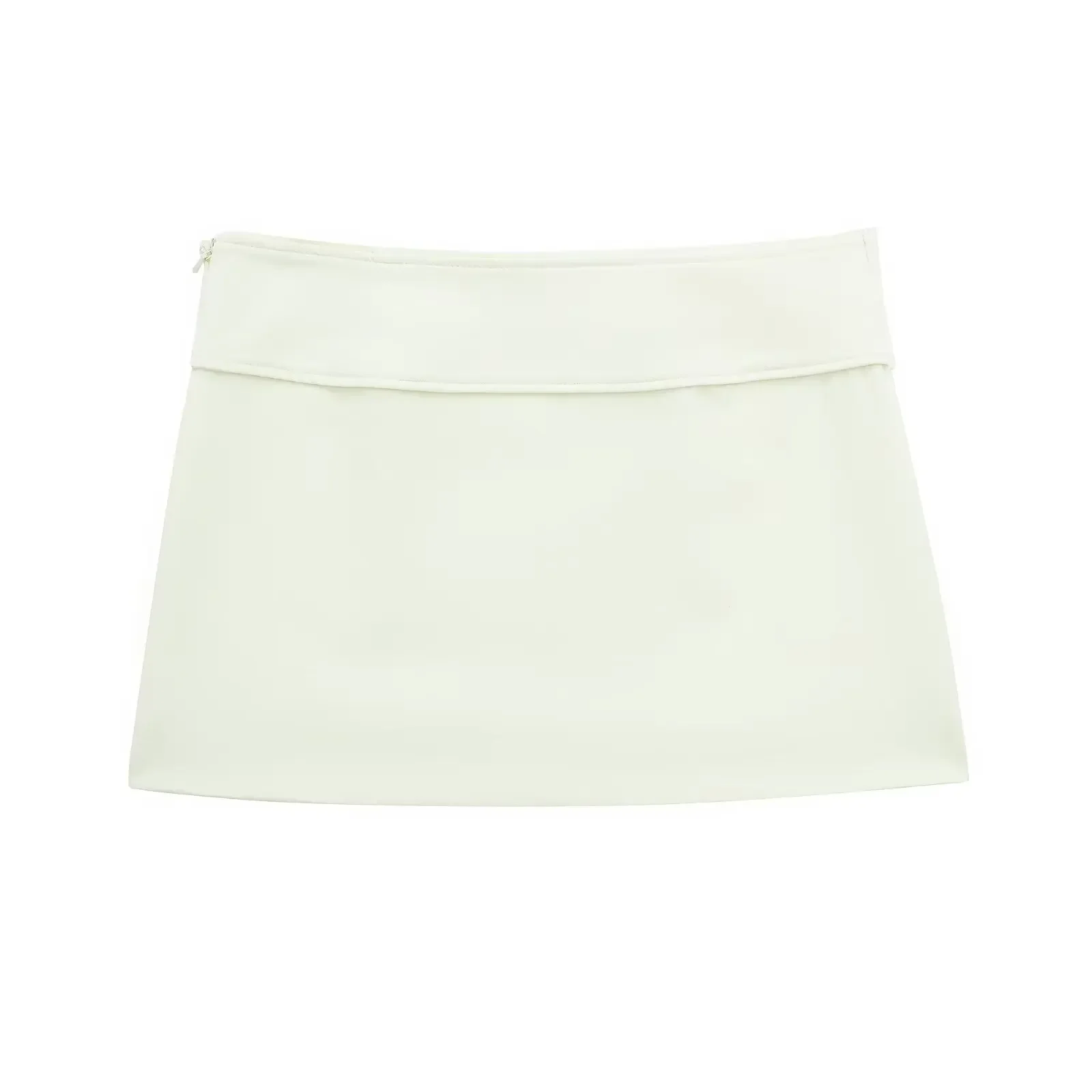 

Women's New Chic Fashion Belt Decoration Slim Fit Versatile Mini Skirt Retro High Waist Side Zipper Women's Short Skirt Mujer