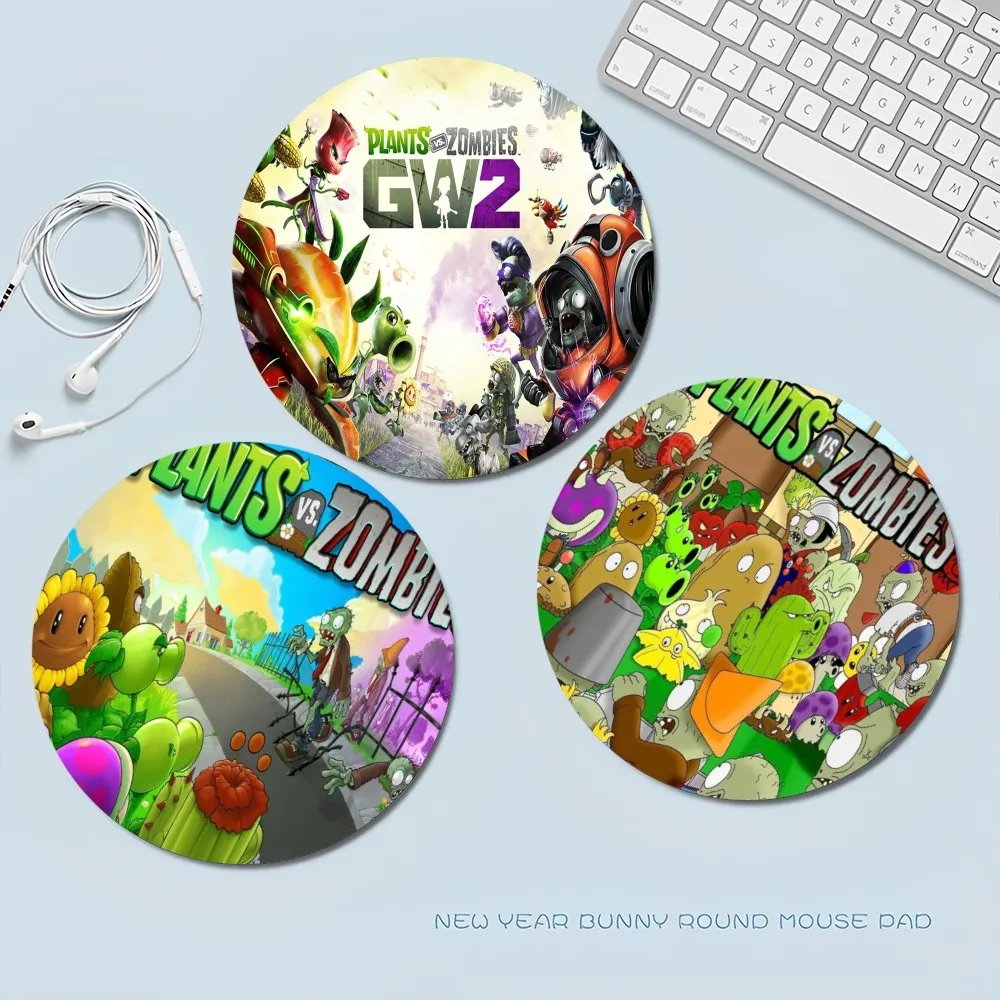 

P-Plants-vs-Zombies Mousepad INS Tide Round Keyboard Mat Table Mat Students Cabinet Gamer Desktop Mousepad Cup Mats Deskpad