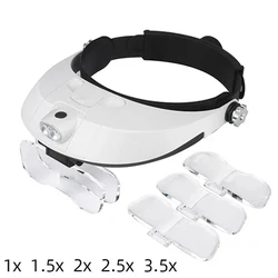 Hands - Free LED Headband Magnifier with Adjustable Lenses (1 Set)