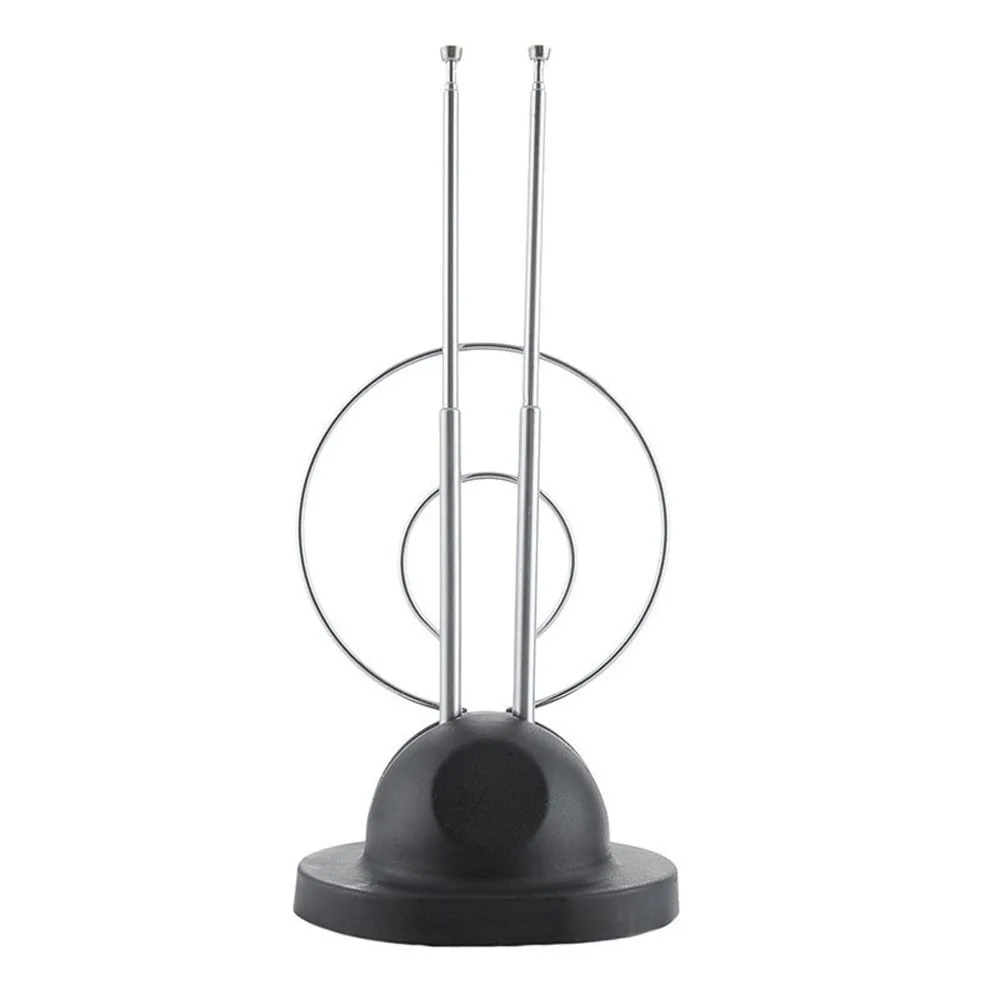 Universal Antenna Indoor Rabbit Ear for Color TV UHF VHF HDTV Receive HDTV Signals with Zoom Function