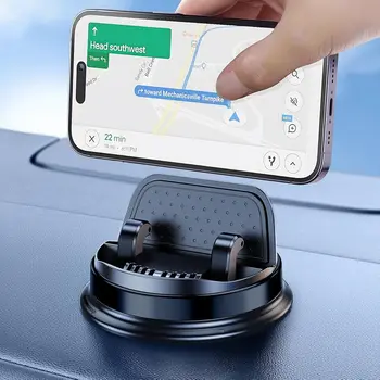 Supporto per telefono cellulare Hipacool per supporto per telefono per auto da cruscotto 360 °   Supporto girevole con silicone antiscivolo per iPhone Samsung Google