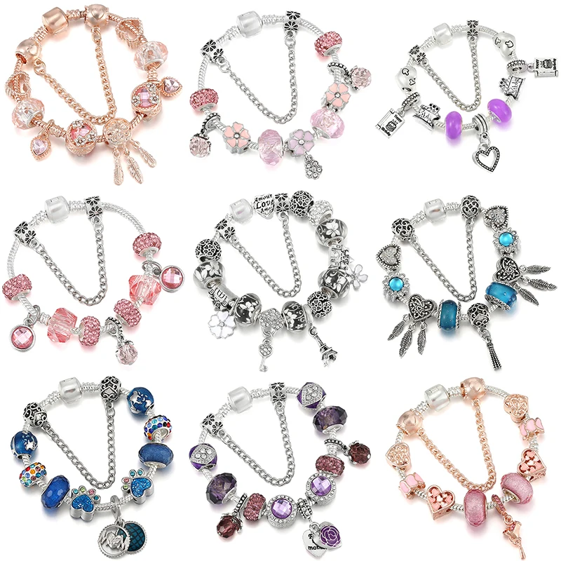 Pendants Pandola Bracelet Beads Charms Jewelry Dreamcatcher Flower