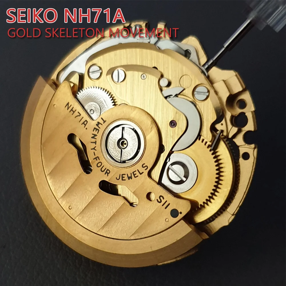 SEIKO SII NH71A Golden Skeletonized Movement Japan Genuine Automatic Self  winding Mechanism for Modified Watch 24 Jewels NH71| | - AliExpress