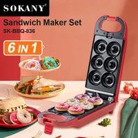 02 SOKANY836 Sandwich Machine Fast Heating Home Multifunctional 6-in-1 Baking Electric Cake Bowl Breakfast 1