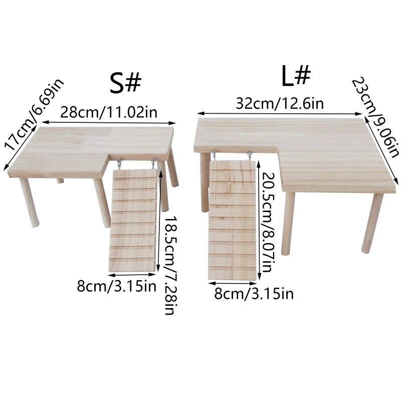 Juguetes de hámster de madera, plataforma de conejillo de indias con  escalera de escalada, soporte de escritorio de madera de hámster,  decoración de