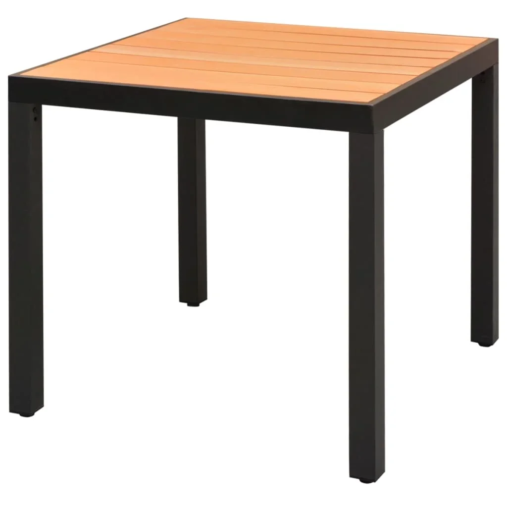 Tavolo Da Giardino Marrone 80X80X74 Cm Alluminio E Wpc, Tavoli Da Campeggio All'Aperto Mobili Da Giardino Giardino Semplice