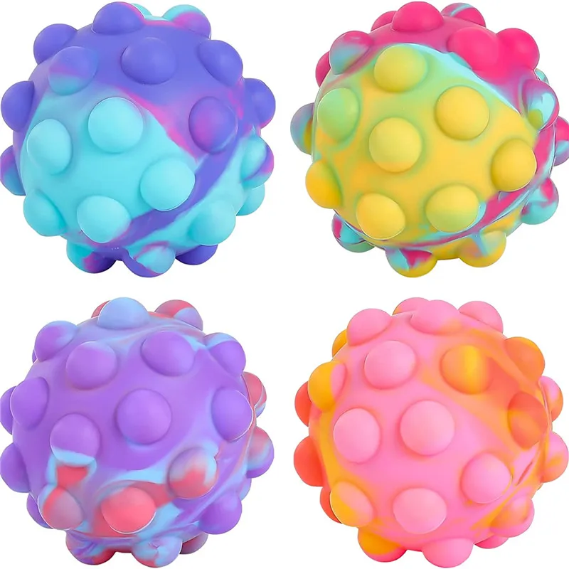 Pop Ball It Fidget Toys 4 Pcs 3D Squeeze Pop Ball Its Fidget Toy Bath Toys Popper Toys Palle Antistress Per Bambini Adulti Oltre 1 Anno