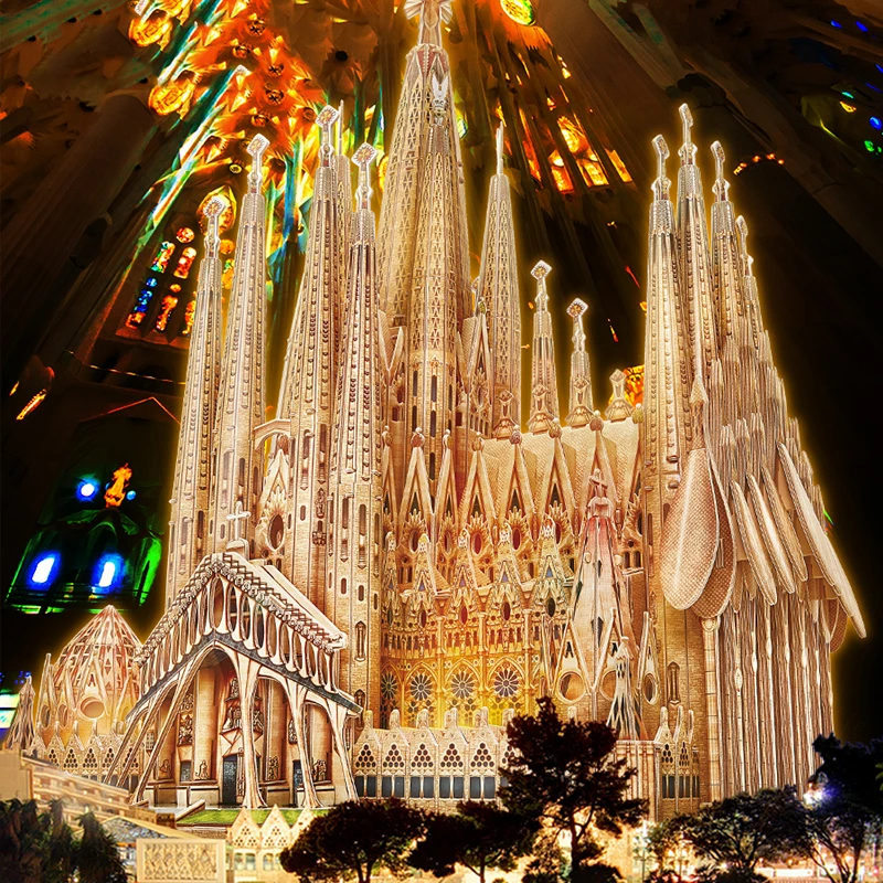 DIY Paper Puzzle 3D Three-Dimensional Barcelona Sagrada Familia Cathedral Model Jigsaw Assembly Toy Children Birthday Gifts