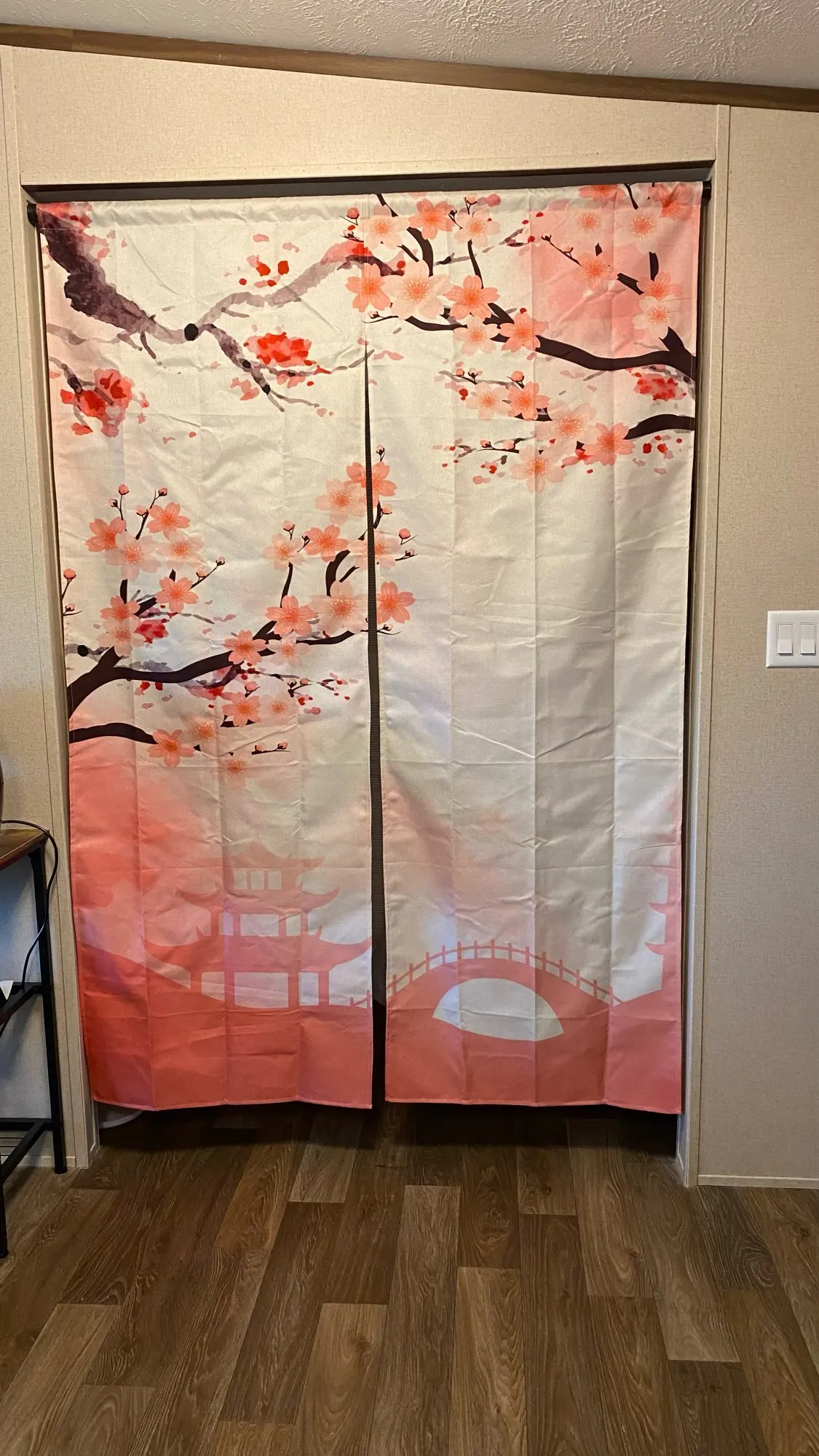 Cherry Blossom Door Curtain Japanese Printed Partition Kitchen Doorway Decorative Drapes Entrance Noren Hanging Half-curtain