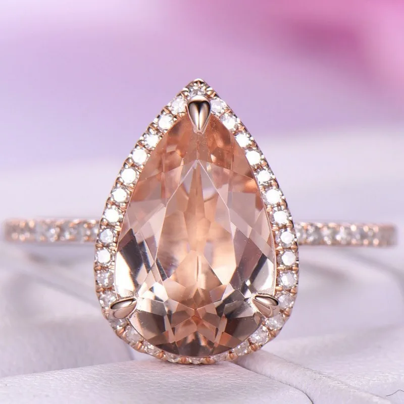 Engagement Rings Zircon Rings Wedding Rings Fashion Rings Gold Rings Fashion Ring Finger Rings Fashion Luxury Champagne Zircon Engagement/Wedding Rings for Women Creative Rose Gold Color Anniversary Jewelry Accessories