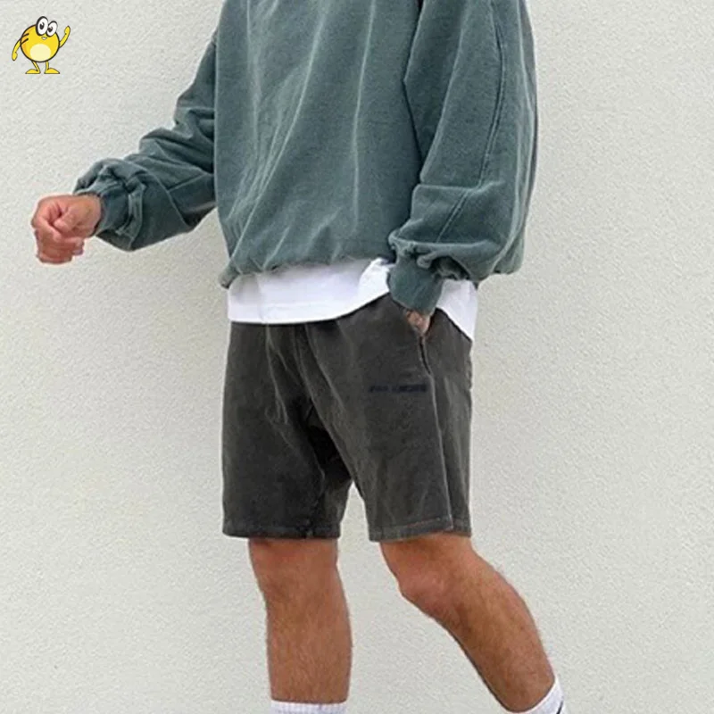 Heavy Fabric FAR ARCHIVE Washed Shorts Men Woman Simple Embroidery Logo Loose Stretch Drawstring Joggers Streetwear