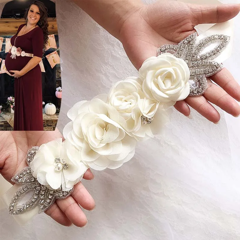

Maternity Photography Props Sash Flower Belt Baby Shower Dress Pregnant Photography Wedding Accessories Bridal Wedding Belts