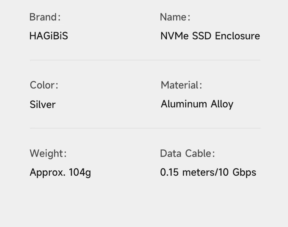 Hagibis NVMe SSD Enclosure with E-Ink Display (10Gbps)