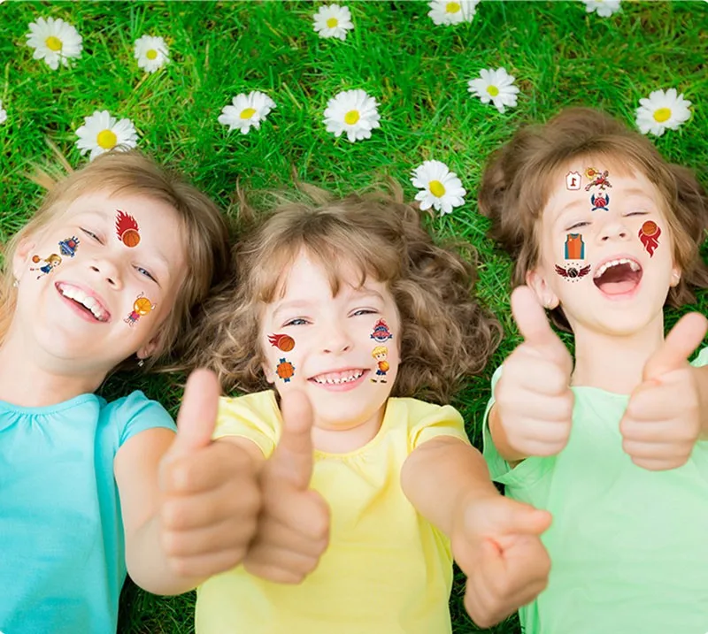 

10pcs Fan Funny Sticker Baseball Football Basketball Soccer Tattoo Sticker Temporary Neck Wrist Arm Leg Foot Tattoo Stickers