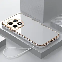 Luxury Shockproof Square Plating Case with Enhanced Protection - Realme Narzo 60X (Gs6D White)