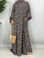 Ramadan Eid Floral Khimar Abaya dubaï femmes musulmanes Robe avec foulard Kebaya Robe Caftan Marocain Femme musulmane Islam caftan 4