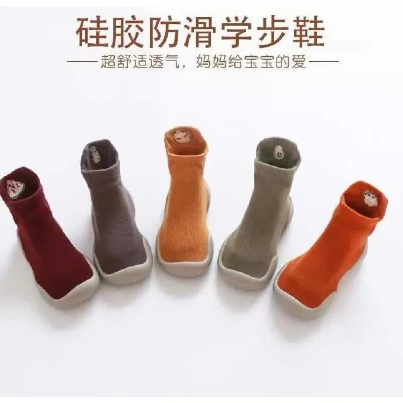 2024 Baby Socks Shoes Infant Color Matching Cute Kids Boys Shoes Soft Soled Child Floor Socks Shoes Toddler Girls First Walkers 3