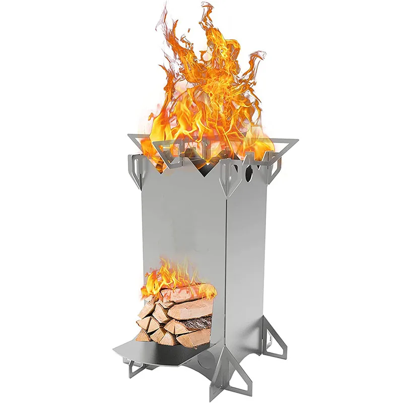 Camping Wood Rocket Stove Portable Light Weight Detachable Easy Install  Backpacking Fishing Hiking Emergency Outdoor Travel Bbq - Outdoor Stove u0026  Accessories - AliExpress