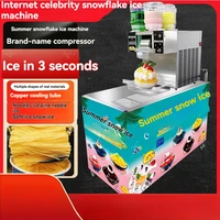 Machine à glace en flocons multi-barils, célèbre sur internet, automatique, pour stand commercial mobile, avec broyeur souple pliable 2