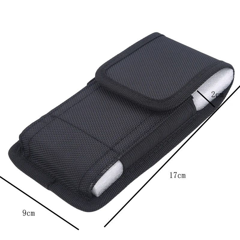 Compact Black Phone Pouch with Belt Clip