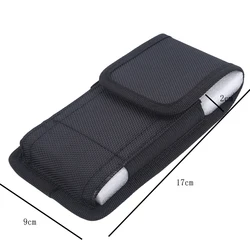 Compact Black Phone Pouch with Belt Clip (5.2 - 5.5in Vertical)