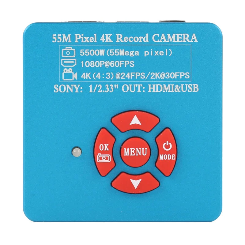 4K 1080P 60FPS 55MP HDMI USB Video Lab Microscope Camera C-Mount Lens LED Ring Light For PCB Mobile Repair Soldering 2