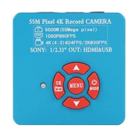 4K 1080P 60FPS 55MP HDMI USB Video Lab Microscope Camera C-Mount Lens LED Ring Light For PCB Mobile Repair Soldering 2