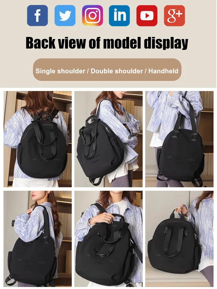 GMY Women's Large Capacity Backpack - Multi-purpose Stylish Minimalist Shoulder Bag, Ideal for Daily Use, Travel & Work
