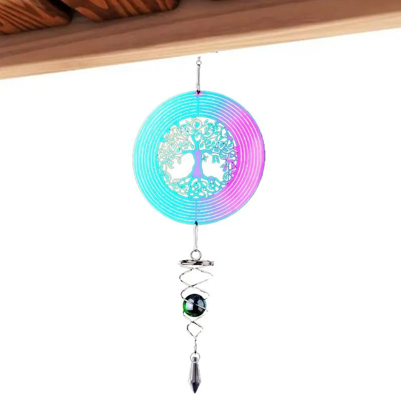 

Wind Spinner Chime Rotatable 3D Metal Catcher Pendant Colorful Wind Catcher Garden Ornaments For Garden Courtyard Window Balcony