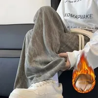 Corduroy Straight-Leg Loose-Fit Casual Trousers For Men Spring Autumn Style American Heavy Duty Casual Punk Dirty Pants