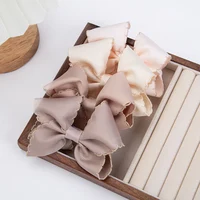 Solid Sweet Baby Hair Bows Clips Princess Girls Candy Color Flower Edge Hairpins Kids Hairgrips 11cm Big Dance Party Headwear 1