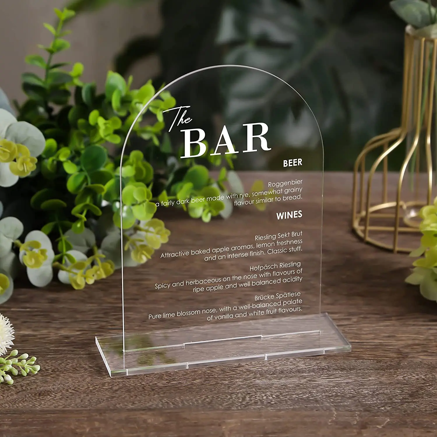 5pcs Clear Blank Arch Acrylic Wedding Table Sign DIY Party Birthday Party Seating Sign Signage Wedding Decoration