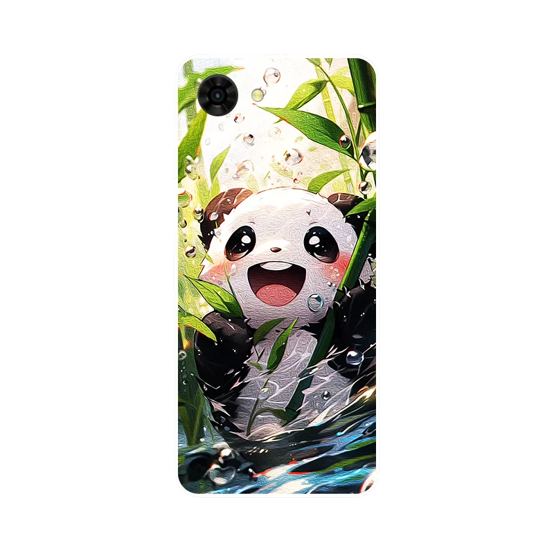 Charming Floral Panda TPU Soft Silicone Phone Case - Protective Back Cover