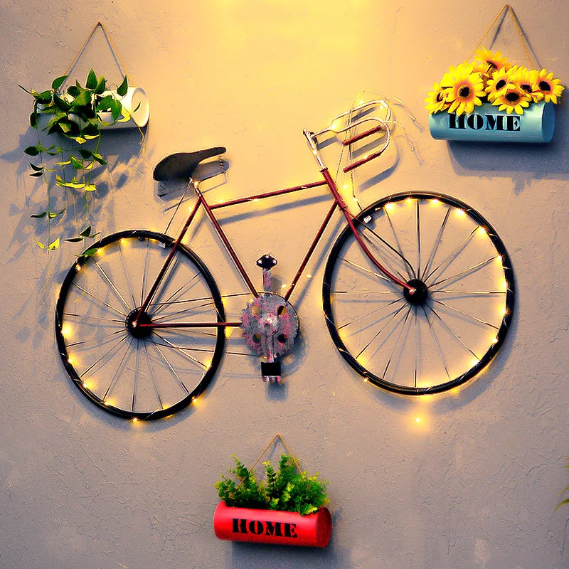 

Nostalgic iron bicycle wall hanging shop Internet cafe bar wall creative personalized decorationsCD