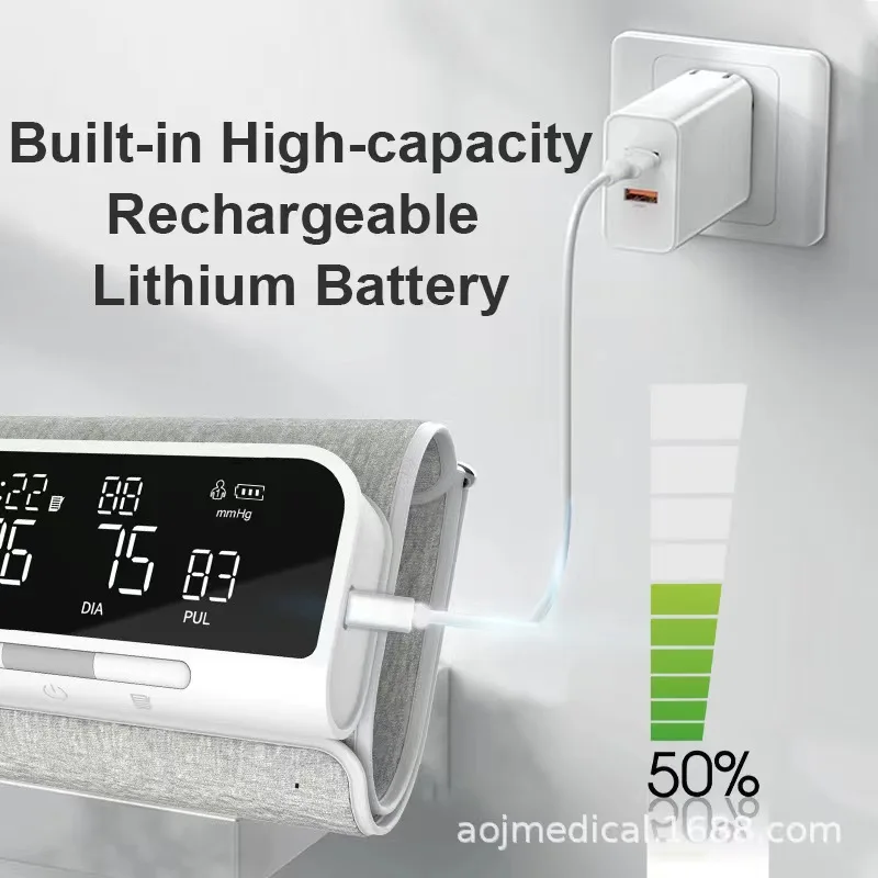 English Voice Arm Rechargeable Long Time Use Medical Blood Pressure Monitor Digitial LCD Large Screen Sphygmomanometer blood pressure monitor blood pressure meter