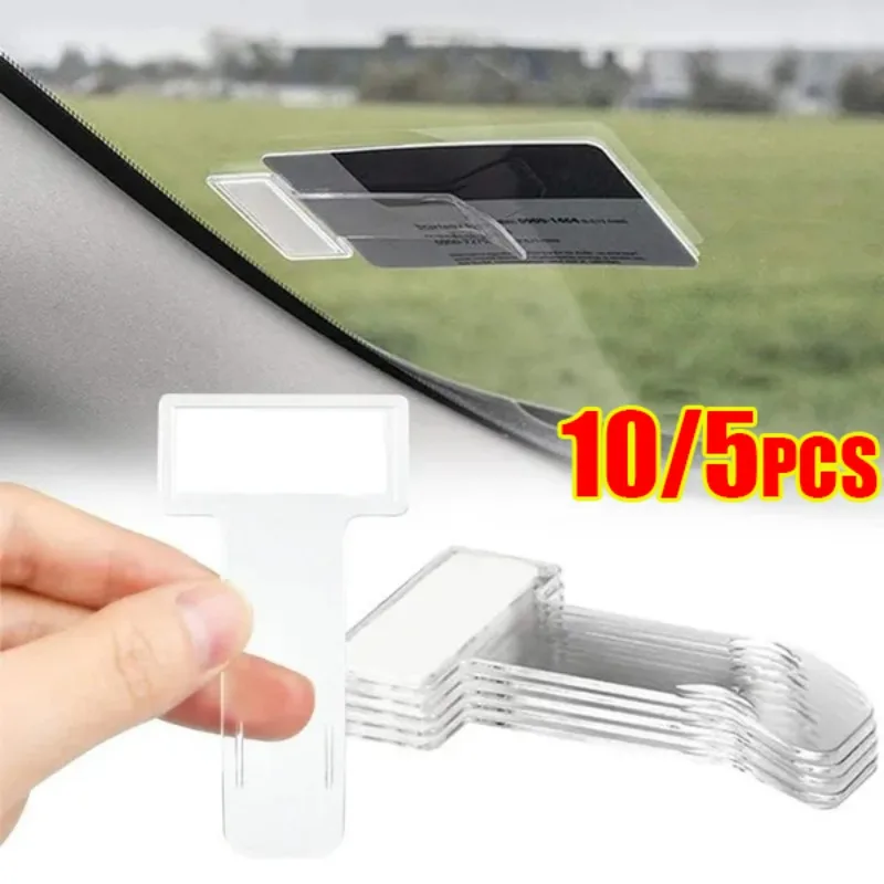 

10/5pcs Car Parking Ticket Clip Card Bill Holder Mount Storage Auto Fastener Organizer Styling Windshield Stickers Accessories