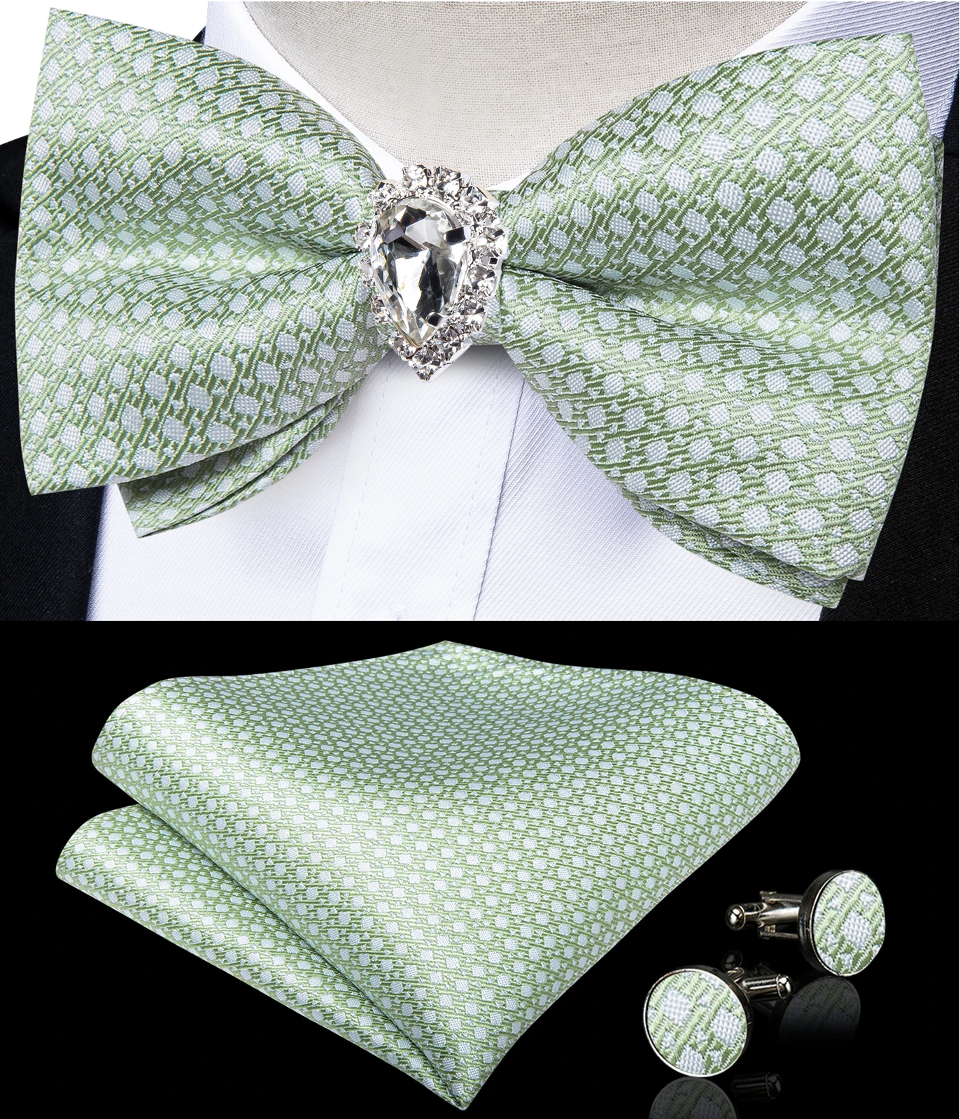 Papillon Prelegato Con Strass Di Cristallo Per Uomo E Donna – Regolabile, Elegante, Per Matrimoni E Feste, Colore Nero