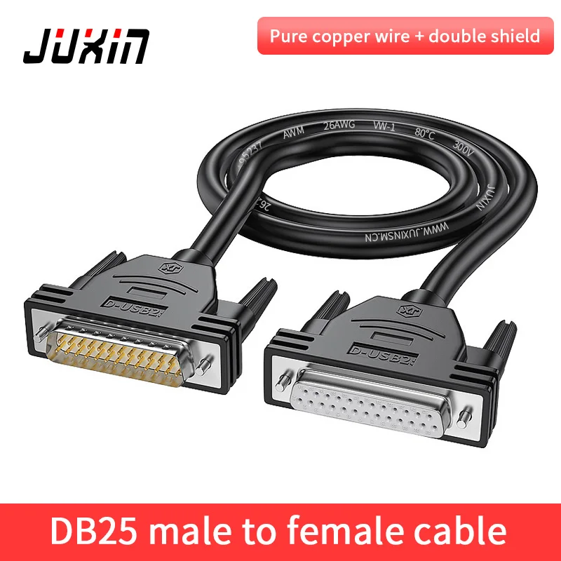 DB25 병렬 케이블 수-수 암 레이저 프린터용, DB25 핀 컨버터 연장 케이블, 1.5M, 3M, 5M, 10M 