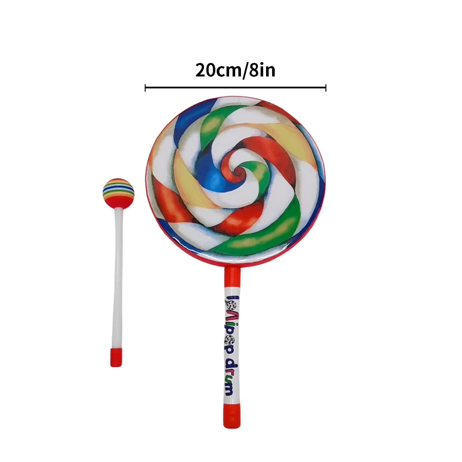 Lollipop Hand Drum Percussion Instrument Hand Drum Musical Learning Toy Infant Teaching Aids Lollipop Drums
