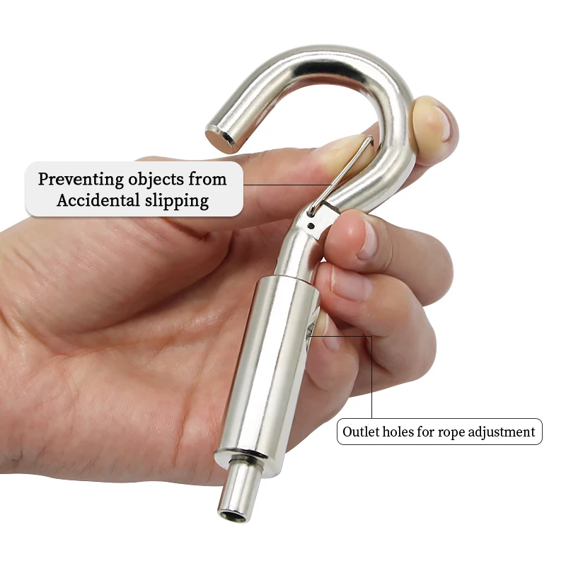 304 Stainless steel wire rope self-locking buckle 2PCS Hanging code Hanging pictures device Adjustable hook Billboard wire