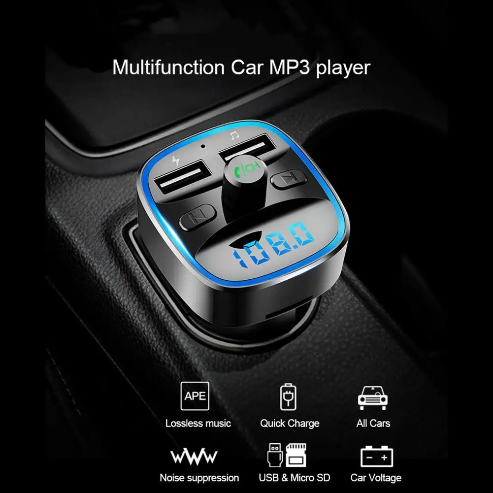 Car FM Transmitter MP3 Player Bluetooth 5.0 Dual USB