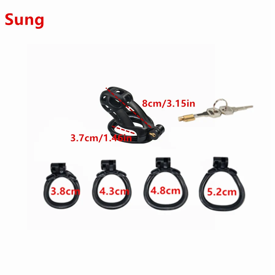 Superior Cobra Male Chastity Cage Lock Device With 4rings Sex toys for men