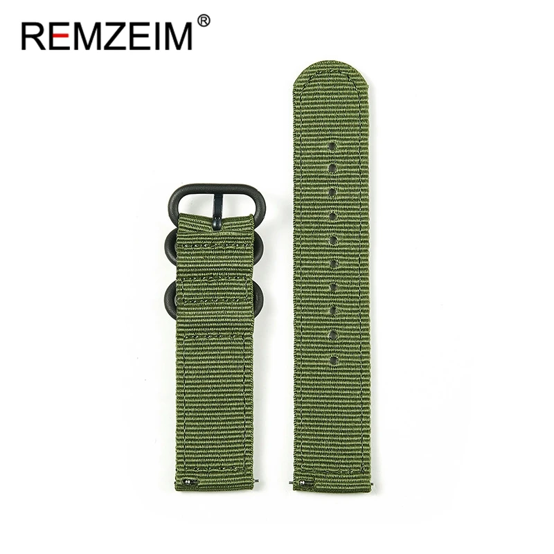 Versatile Quick Release Nylon Watch Strap with Black Ring Buckle