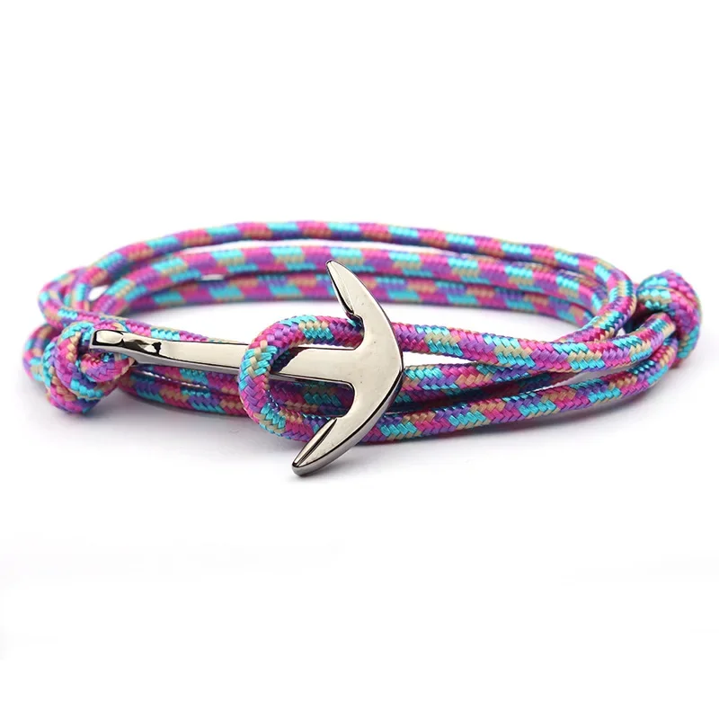Bracelet Jewelry Adjustable Men Paracord Anchor Bracelets Friendship Woman Charm Bracelets Gun Black Rope Chain Paracord &Bangles SL003