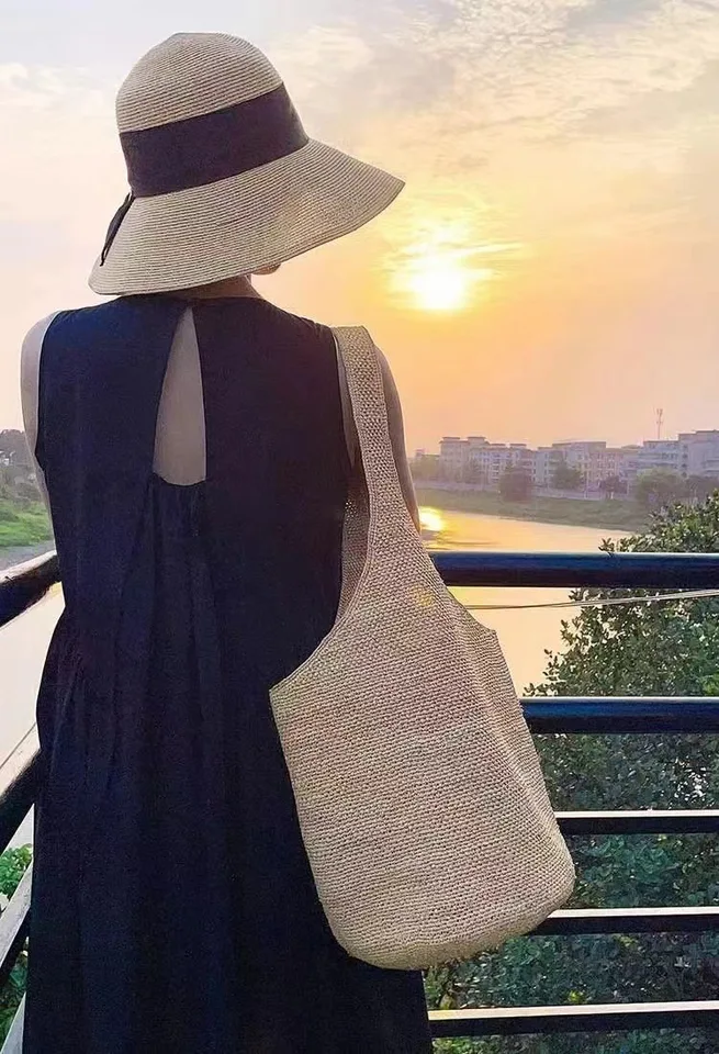 FARVALUE Bolso De Playa De Paja De Verano Para Mujer, Bolso
