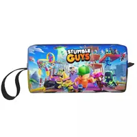 Stumble Guys Large Makeup Bag Beauty Pouch Travel Cosmetic Bags Cartoon Game Portable Toiletry Bag for Women 1