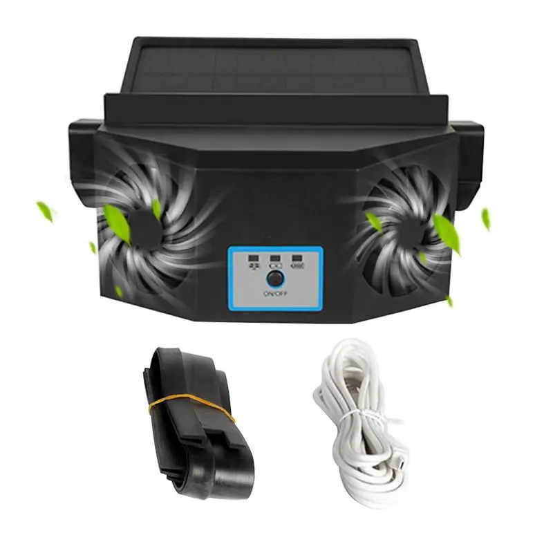 SolarPowerCarExhaustFanCoolAutoWindowFansForVentilationSolar