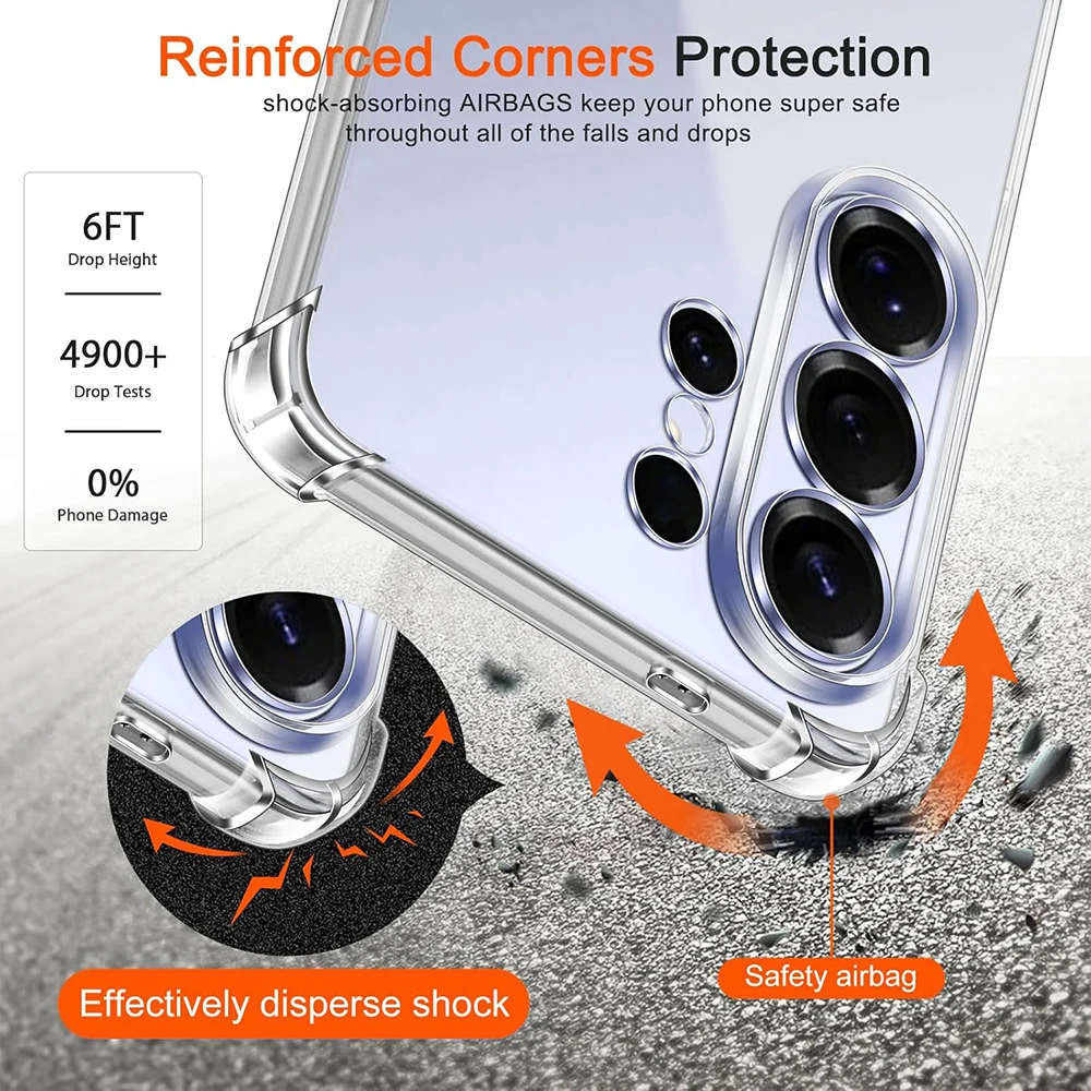 Shockproof Silicone Case - Clear Airbag Soft Shell Cover