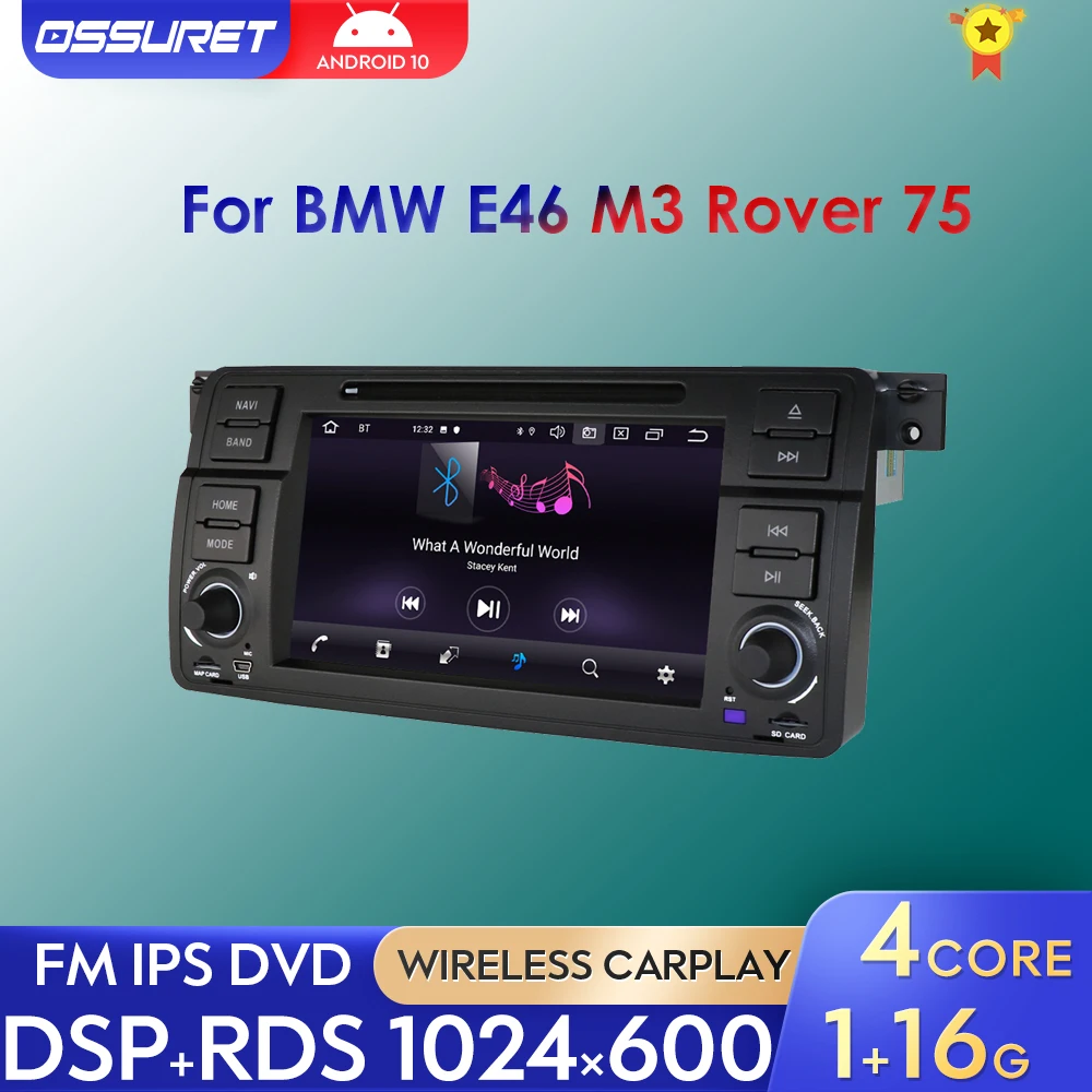 7 Pollici Ips Car Dvd Multimedia Player Per Bmw E46 M3 Rover 75 Coupe 1999-2006 Android Autoradio Gps Navi Stereo 1Din Dsp Head Unit